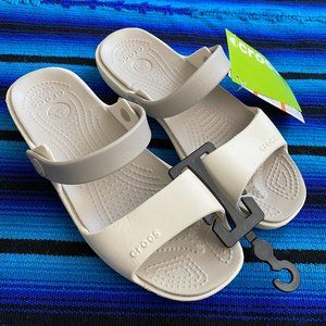 Crocs - Coretta Sandal in Oyster/Platinum - NWT